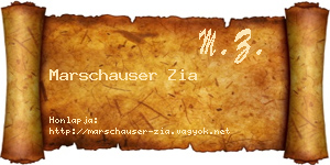 Marschauser Zia névjegykártya